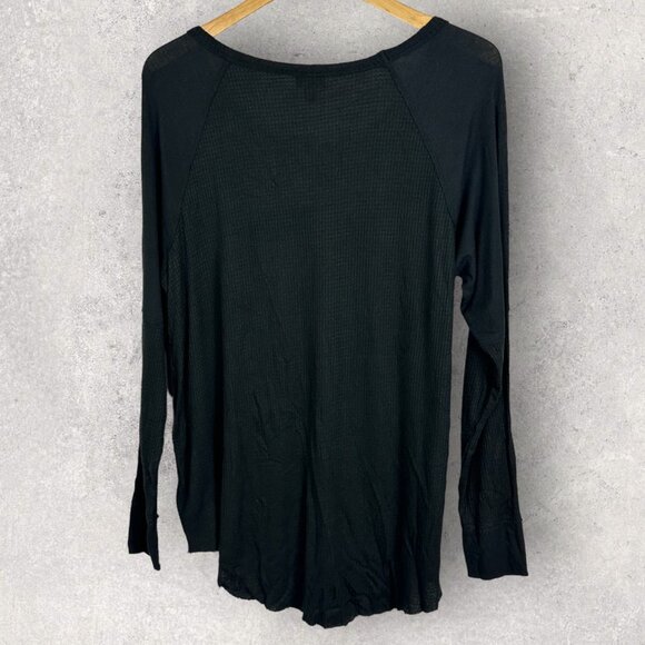 NWT Torrid Black Waffle Crew Neck Long Sleeve Raglan Top Size 1X Thermal Knit - Picture 7 of 14